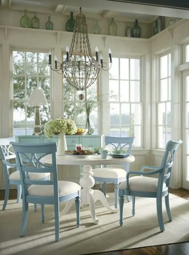 Airy Blue Beaded Dining