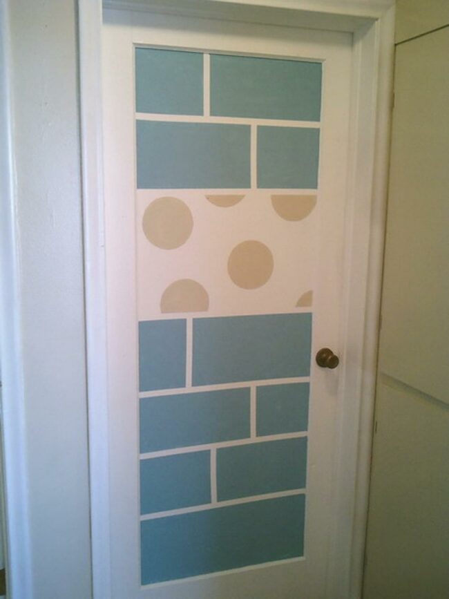 Blue Circles Geometric Door