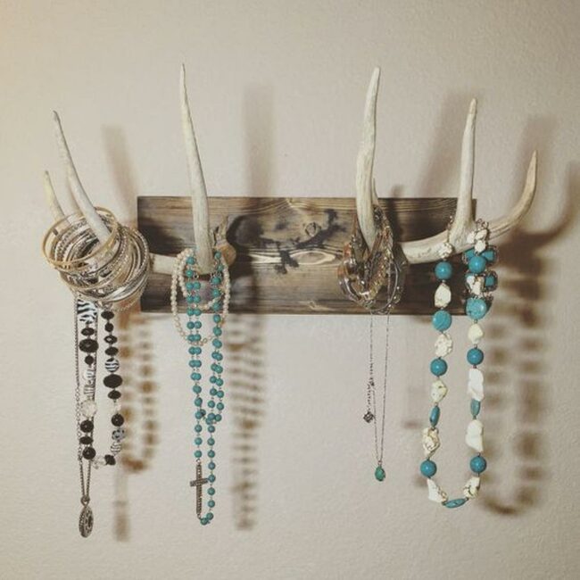 Turquoise Silver Antler Display