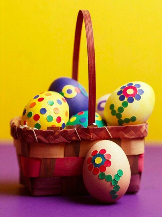 Dotted Easter Eggs Basket