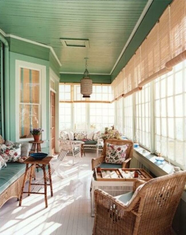 Green Ceiling Sunroom Sanctuary