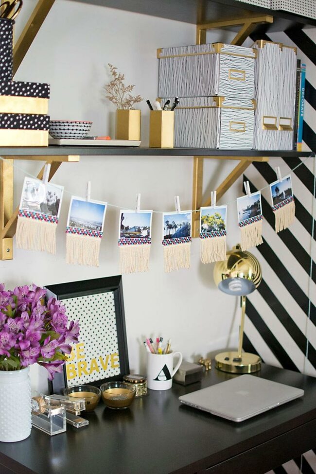 Gold and Black Workspace