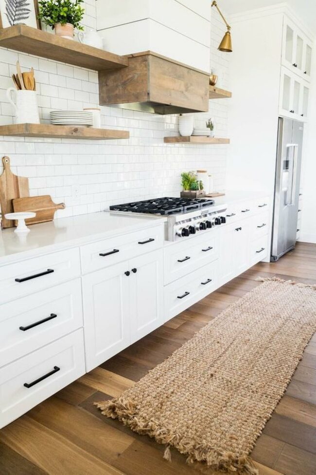 White Kitchen with Wooden Accents
