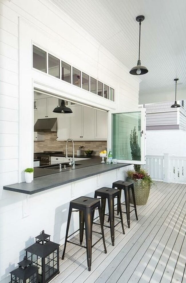 Black Window Bar Counter