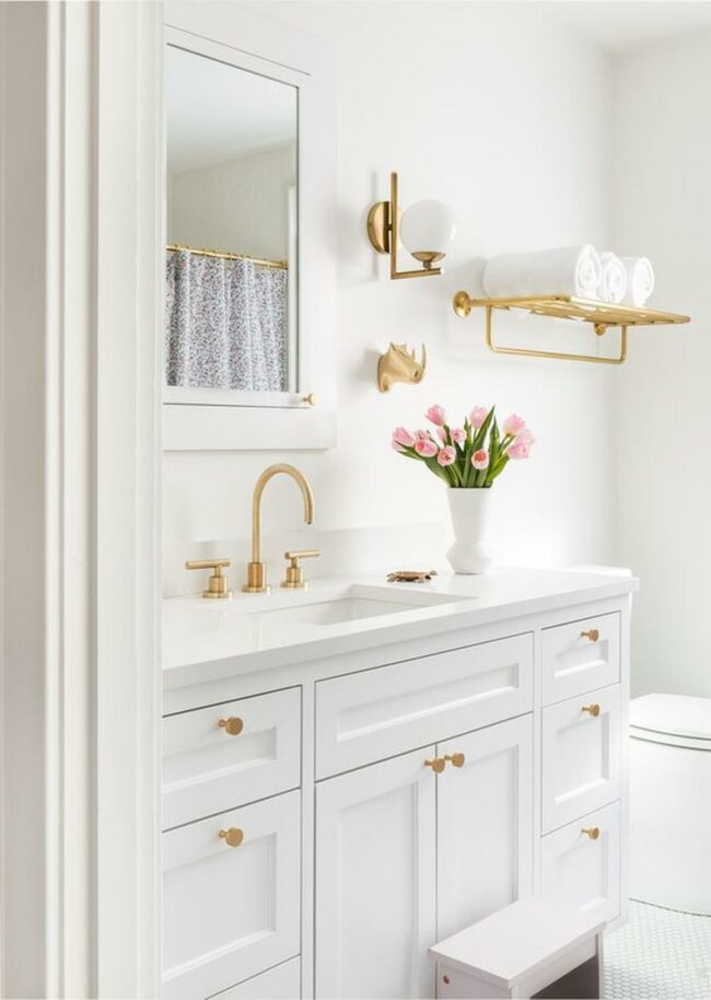 Golden White Bathroom Retreat