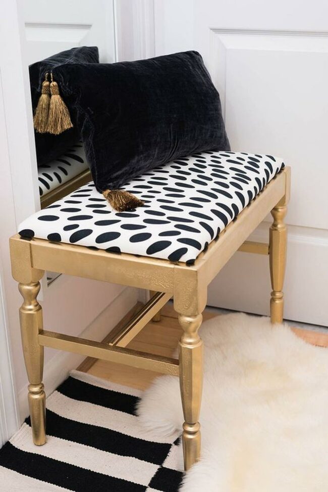 Gold-Leg Dotted Bench