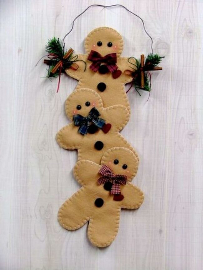 Gingerbread Ornaments on Brown Paper