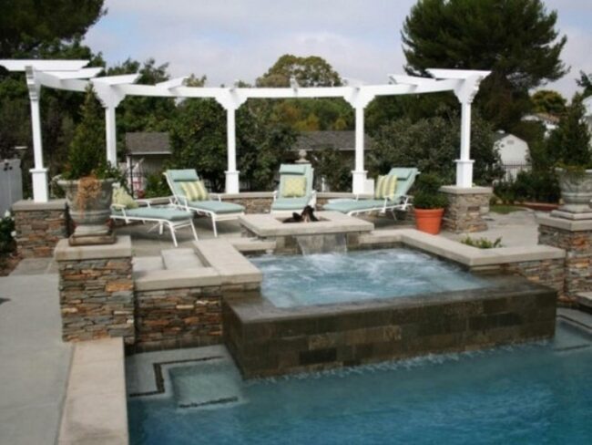 Blue Pool And Hot Tub