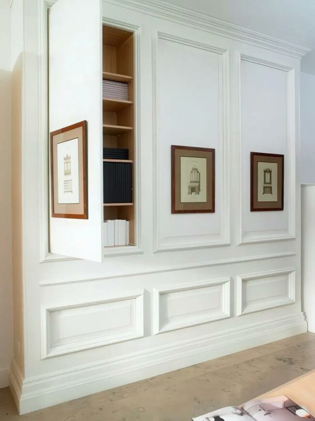 White Cabinet Library