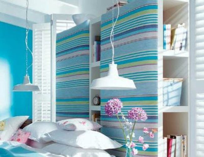 Blue Stripes Bedroom Vibrancy