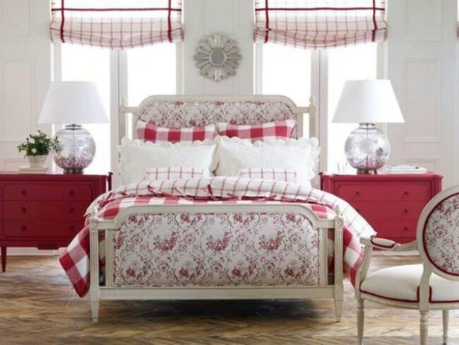Red Floral Bedroom