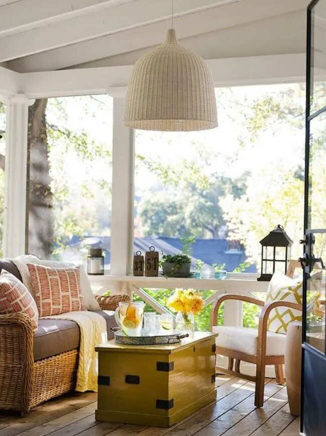 Sunlit Yellow Wicker Retreat