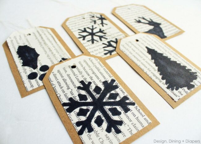 Vintage Noir Book Page Tags