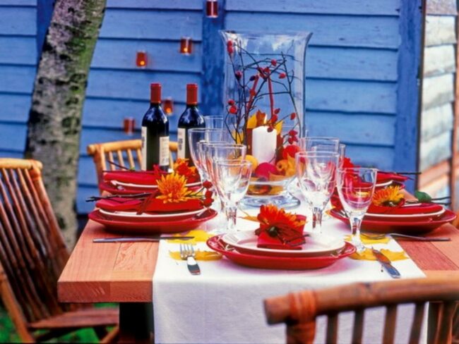 Sunset Orange Alfresco Tablescape