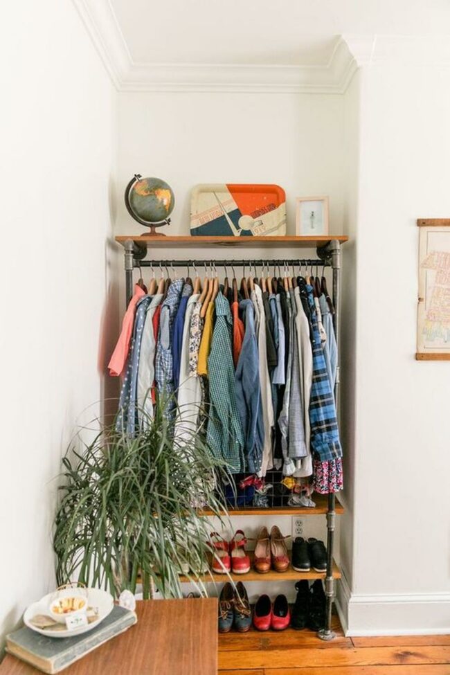 Colorful Wardrobe Corner Showcase