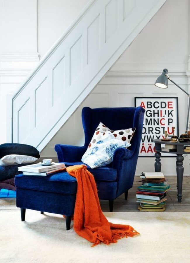 Blue Armchair Vibrant Corner