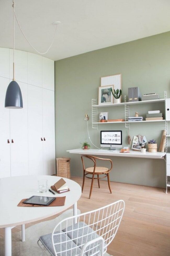 Sage Green Workspace Sanctuary