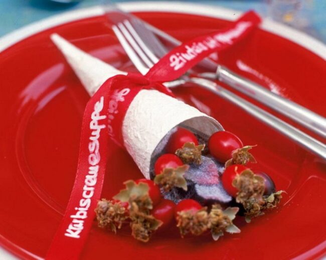 Crimson Berry Parchment Cone