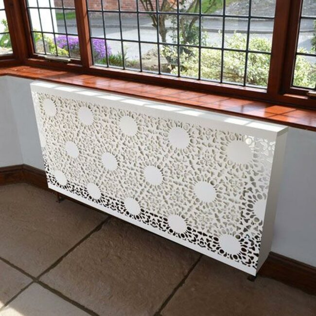 Floral Cutout White Radiator