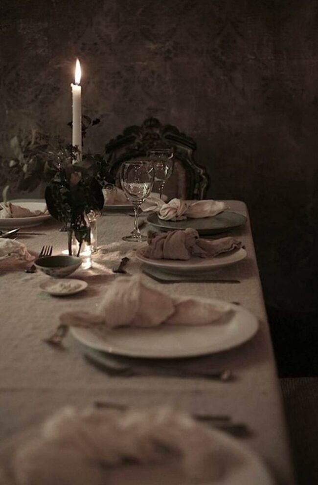 Candlelit Vintage Dining Corner