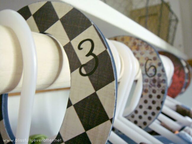 Numbered Tags Wooden Closet