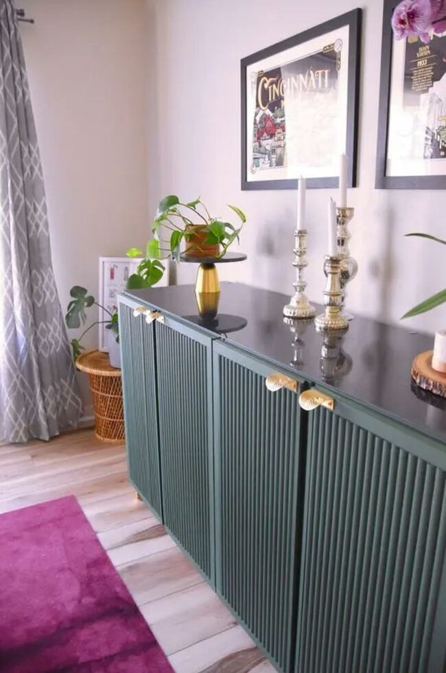 Green Cabinet Brass Drama