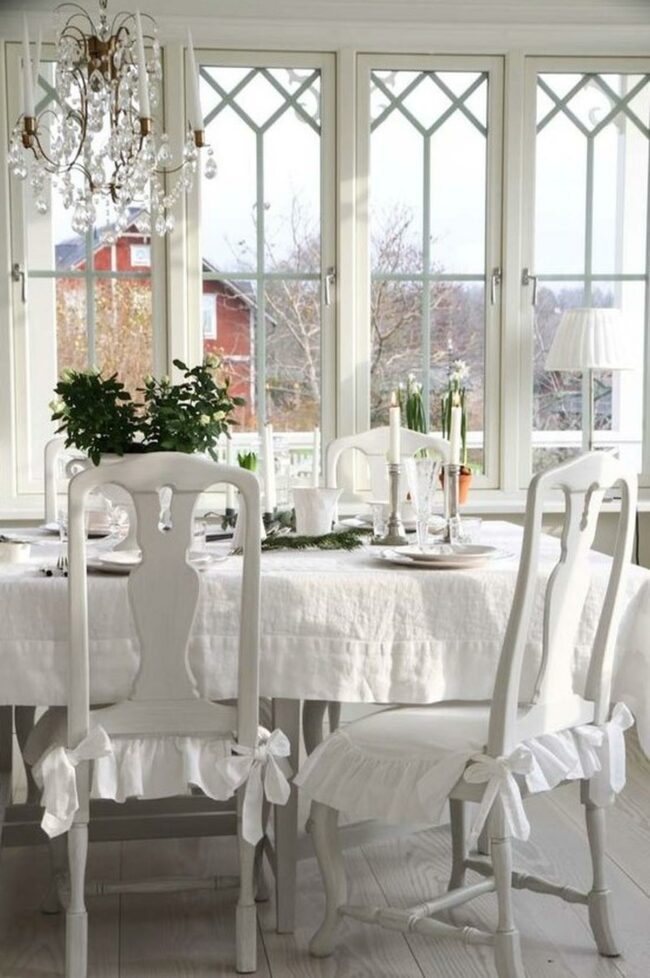 Luminous White Botanical Dining