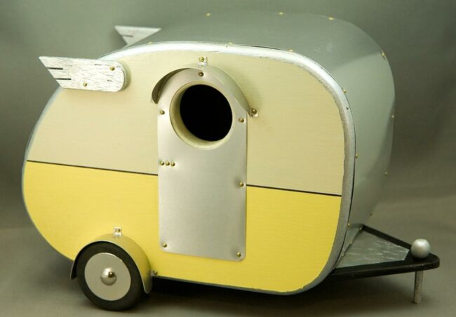 Yellow Mini Vintage Camper