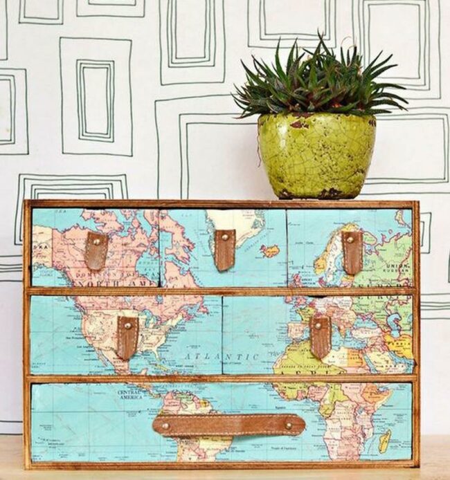 Wanderlust Blue Map Dresser