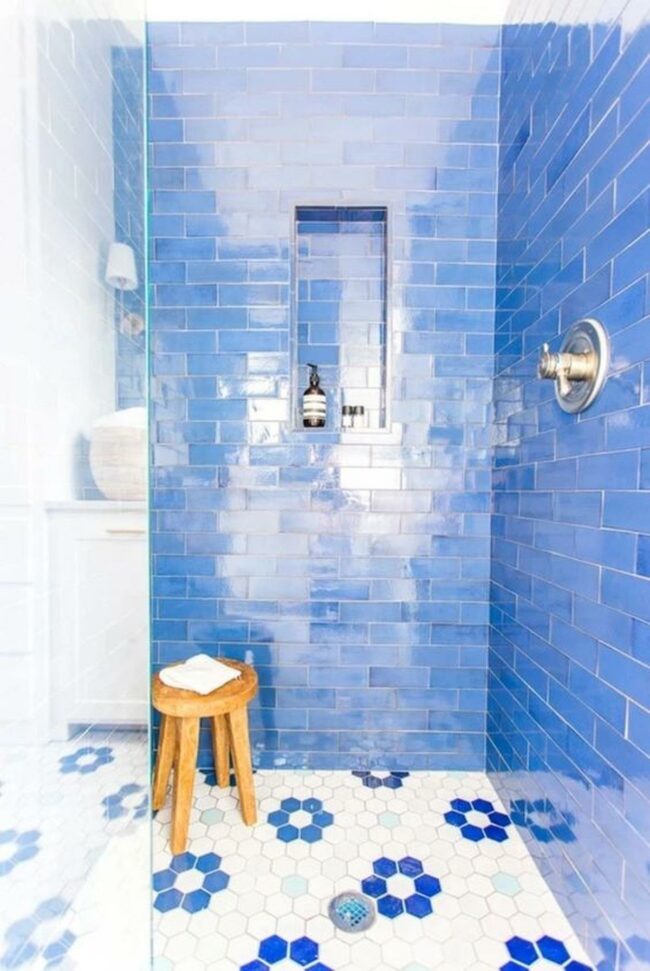 Blue Flower Shower Sanctuary