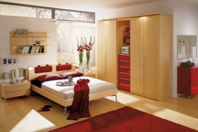 Red Accented Bedroom