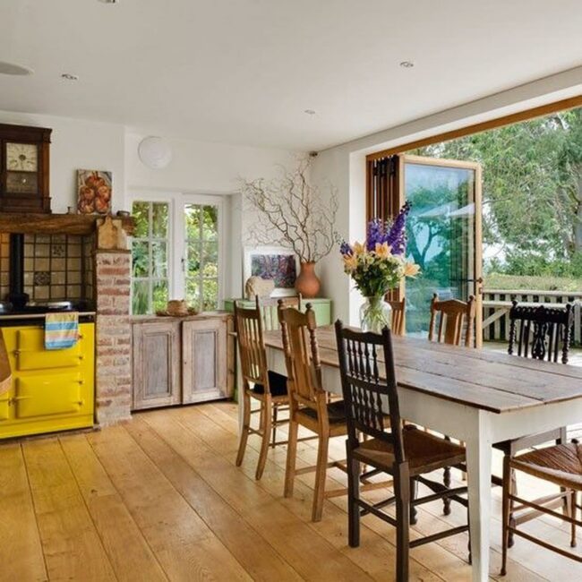 Sunny Yellow Brick Kitchen