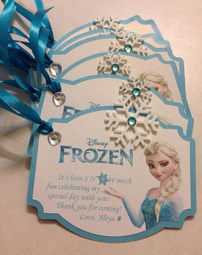 Sparkling Blue Snowflake Tags
