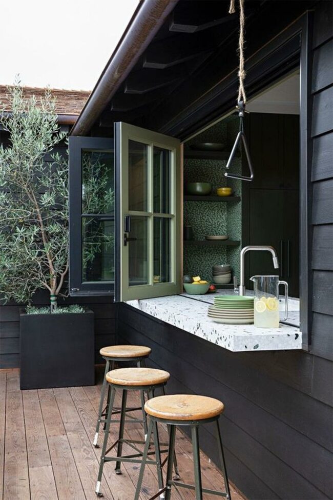 Dark Wood Outdoor Kitchen
