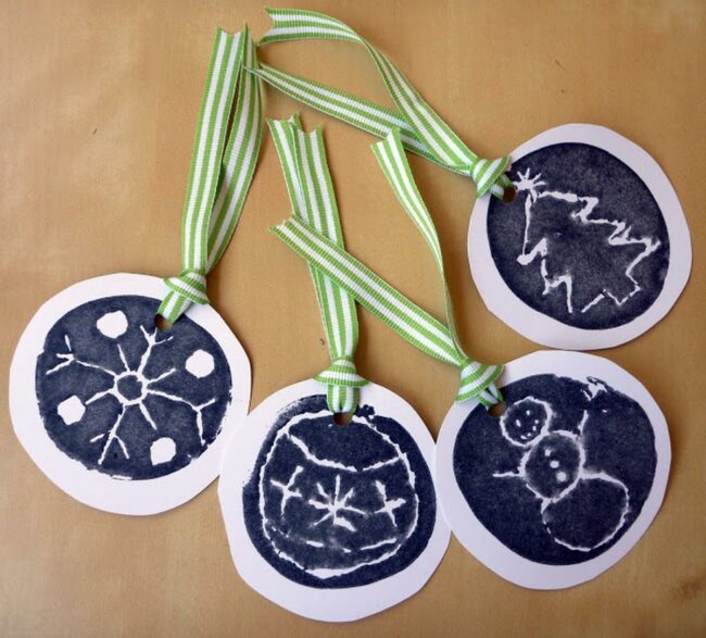 Festive White Silhouette Tags
