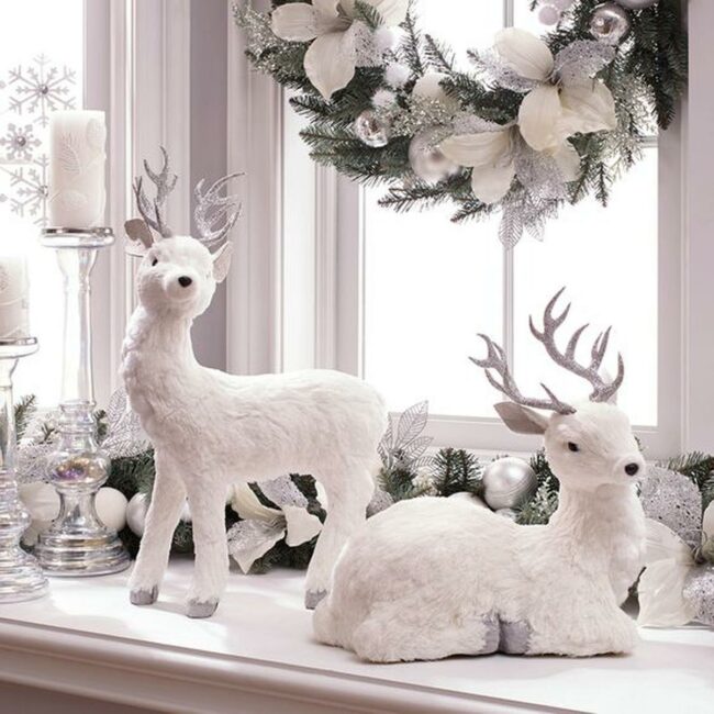 Glittery White Deer Winter