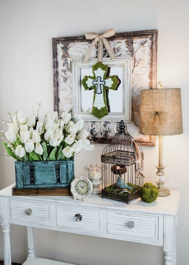 Teal Vintage Moss Corner