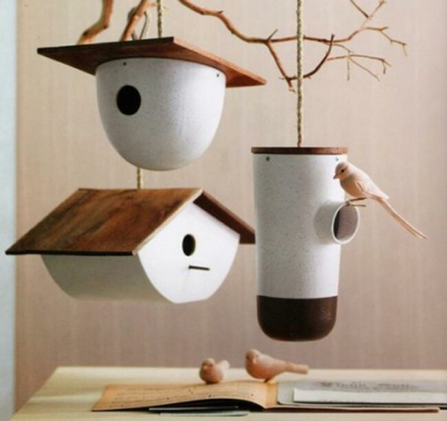 Wooden Birdhouse Trio Collection