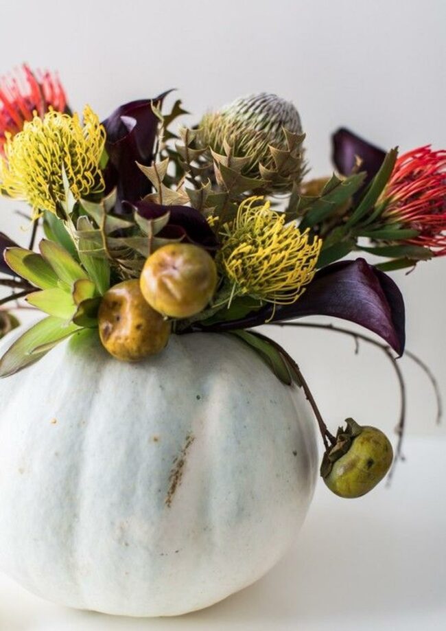 White Pumpkin Floral Vessel