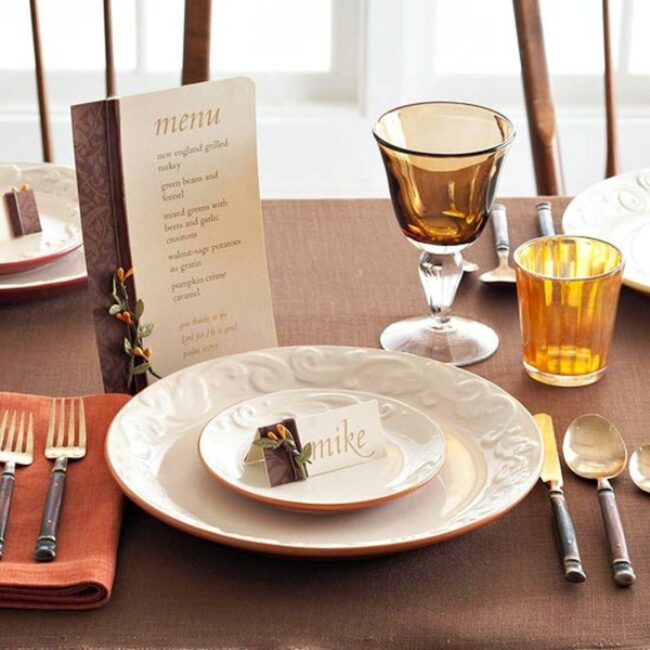 Brown Embossed Autumn Table
