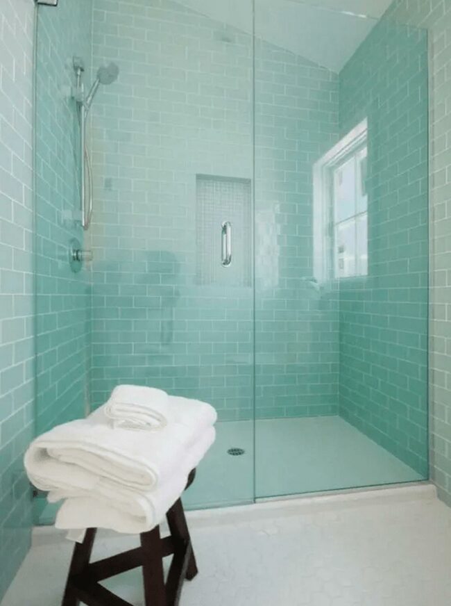 Azure Tile Cascade Shower