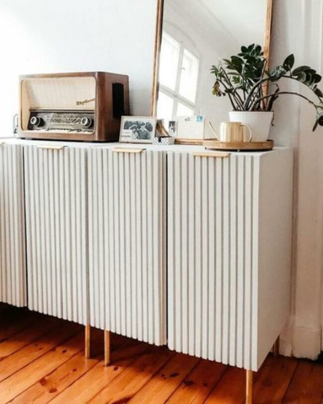 Grooved White Cabinet Nostalgia