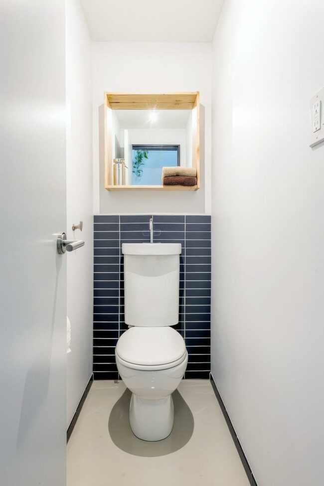 Navy Tile Accent Bathroom
