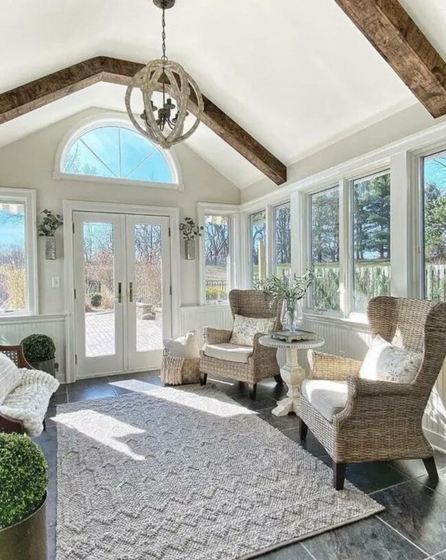 Sunlit Wicker Retreat Sanctuary