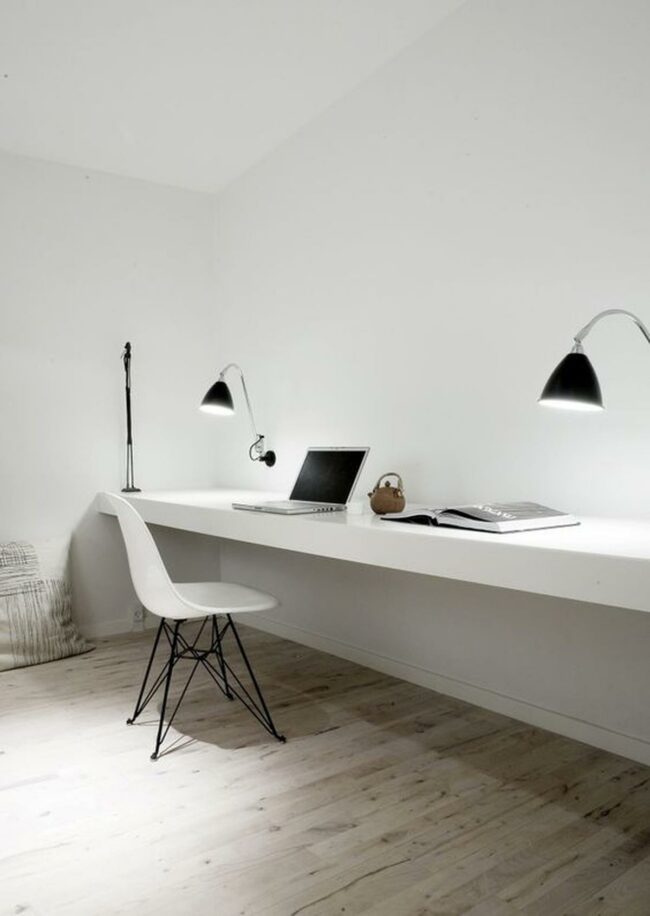 White Workspace Black Accent