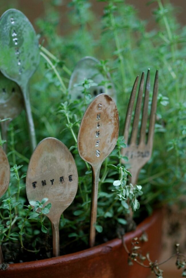 Vintage Utensil Garden Markers