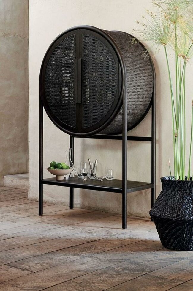 Woven Round Cabinet Display