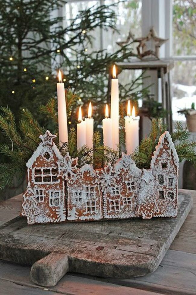 Gingerbread Christmas Village Centerpiece