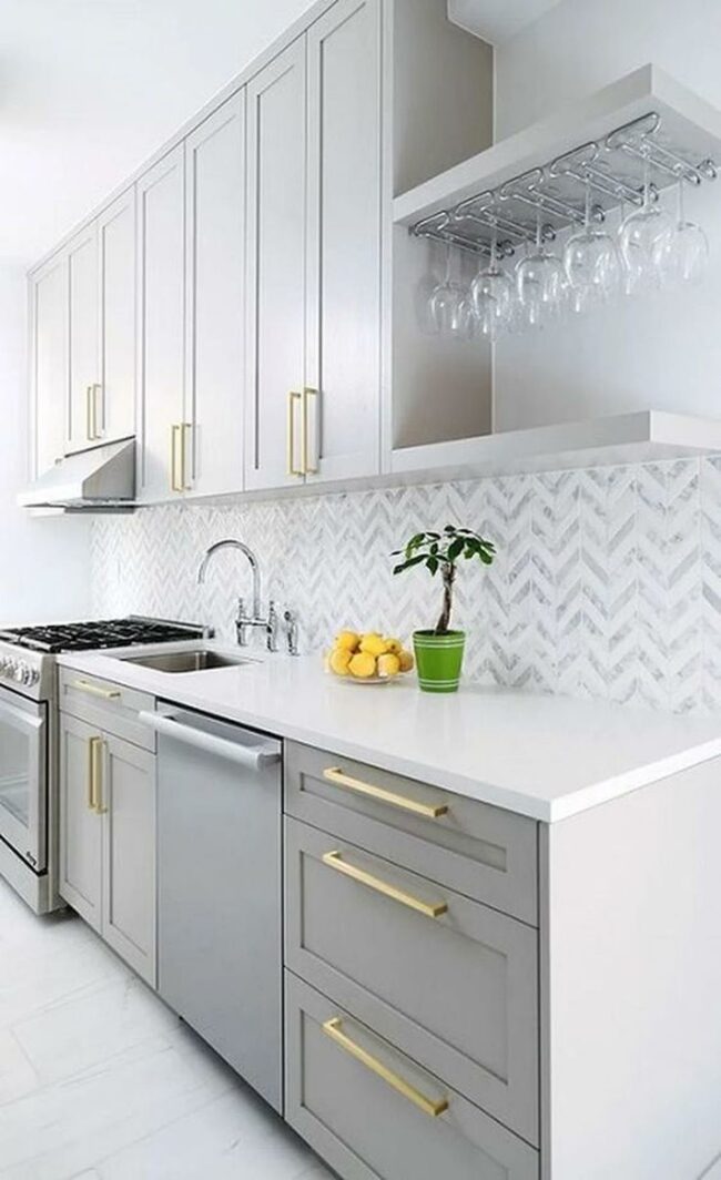 Gray Gold Kitchen Harmony