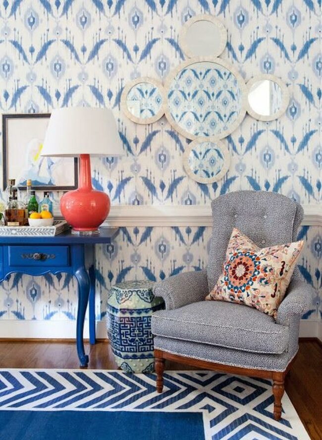 Blue Waves Geometric Corner